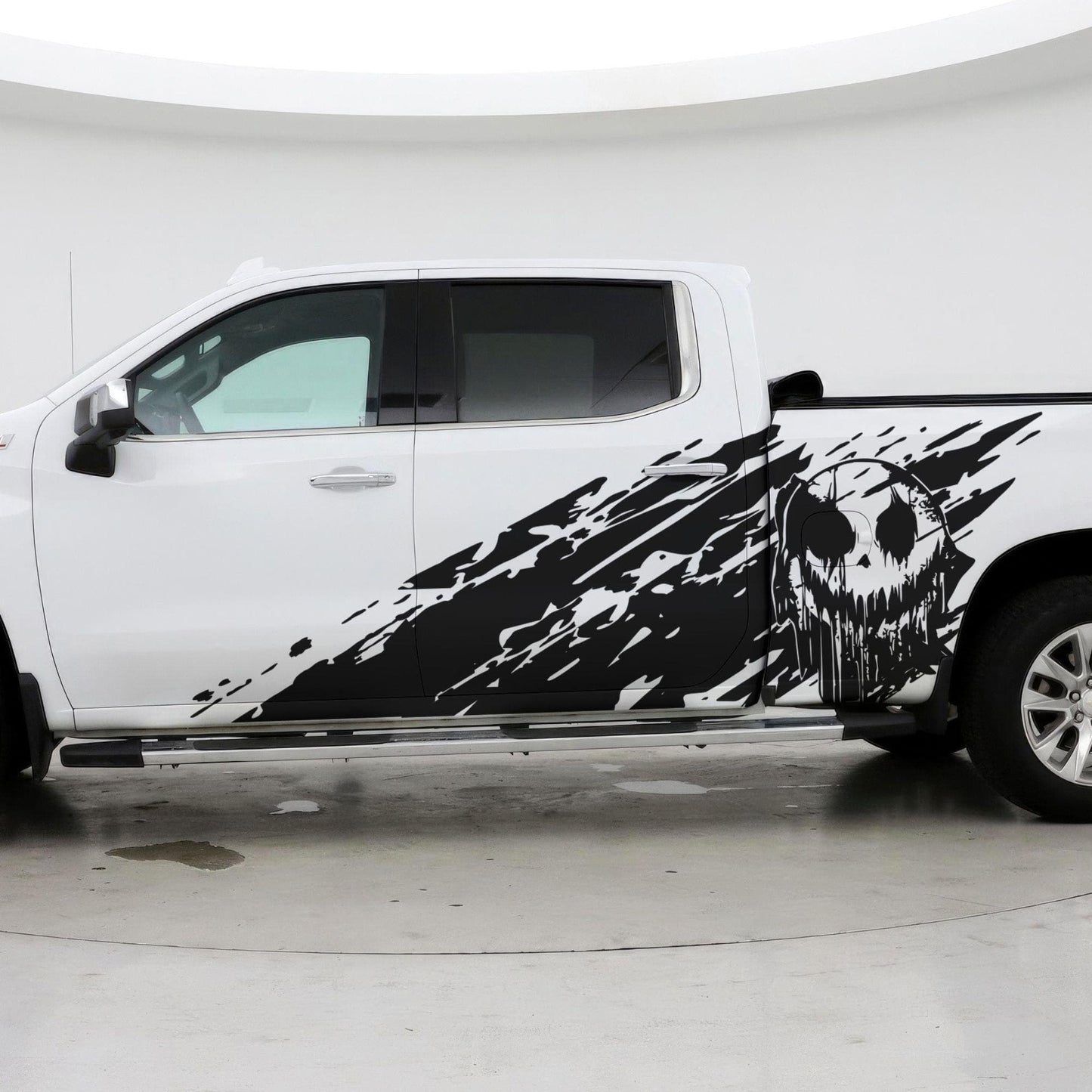 Evil Smiling Face Mud Splash Truck Decal Sticker. 6938 - Speedlogix