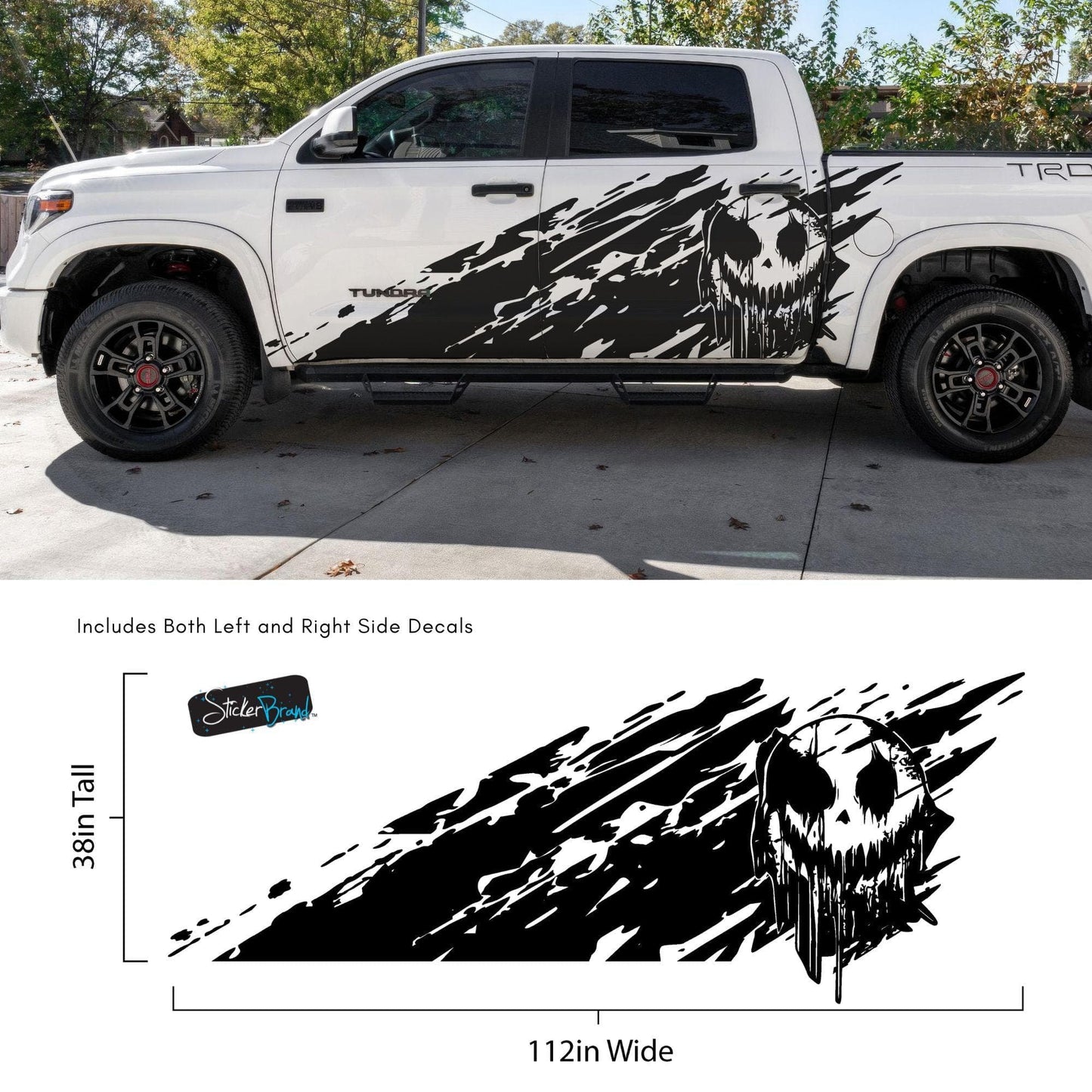 Evil Smiling Face Mud Splash Truck Decal Sticker. 6938 - Speedlogix