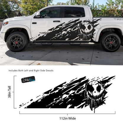 Evil Smiling Face Mud Splash Truck Decal Sticker. 6938 - Speedlogix