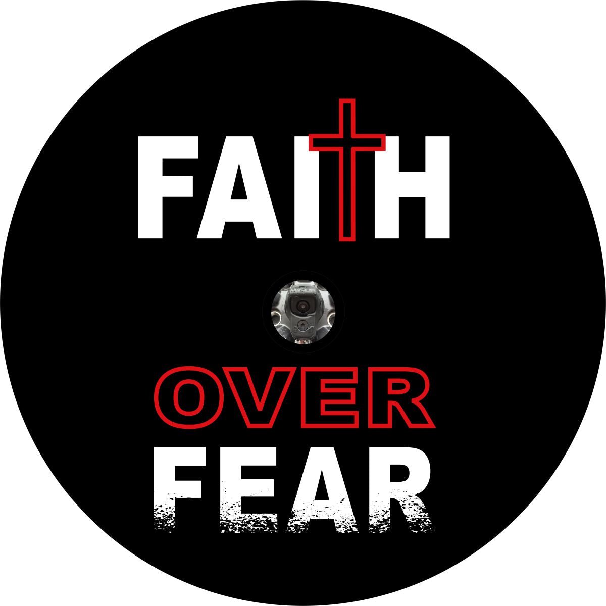 Faith Over Fear Cross Bronco Spare Tire Cover - Speedlogix