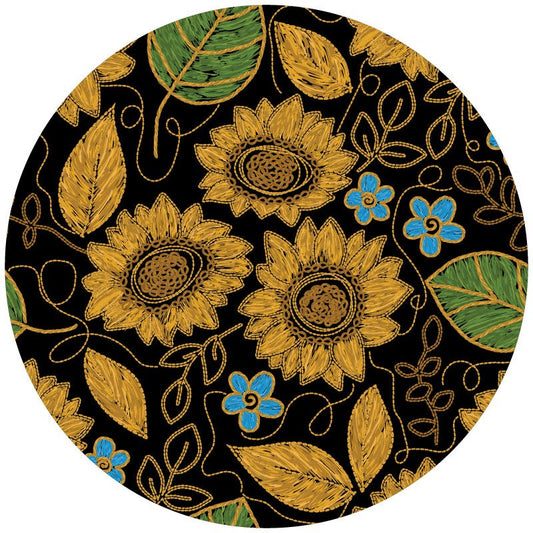 Faux Embroidered Sunflower Bronco Spare Tire Cover - Speedlogix