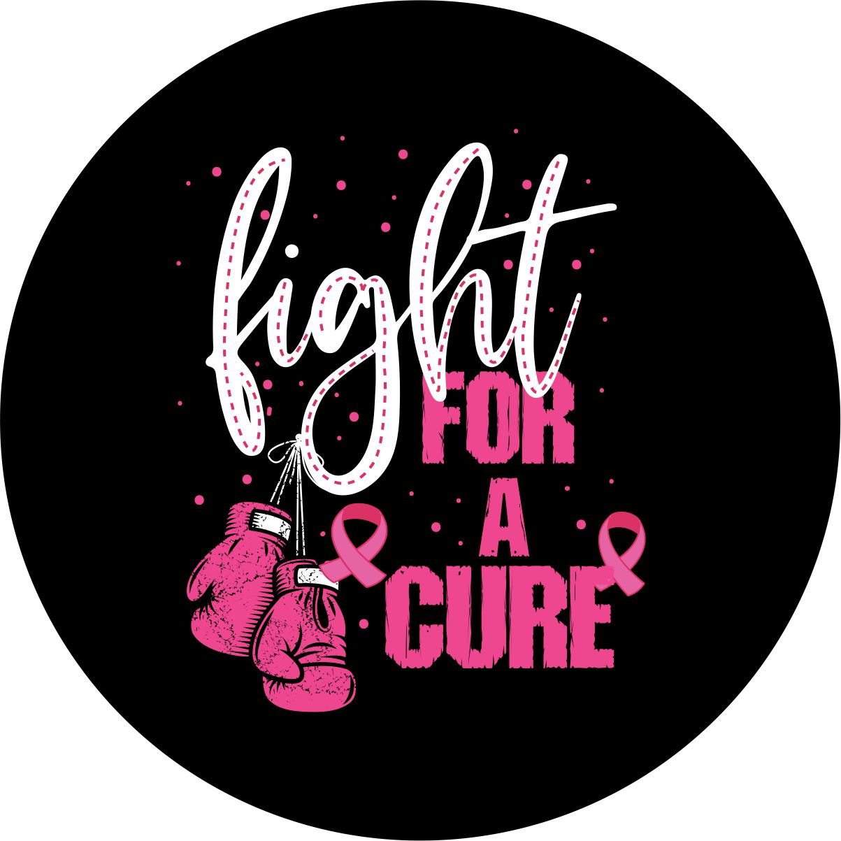 Fight for the Cure Boxing Gloves Bronco Spare Tire Cover - Speedlogix