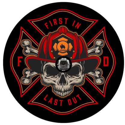 Firefighter Skull Bronco Spare Tire Cover - Speedlogix