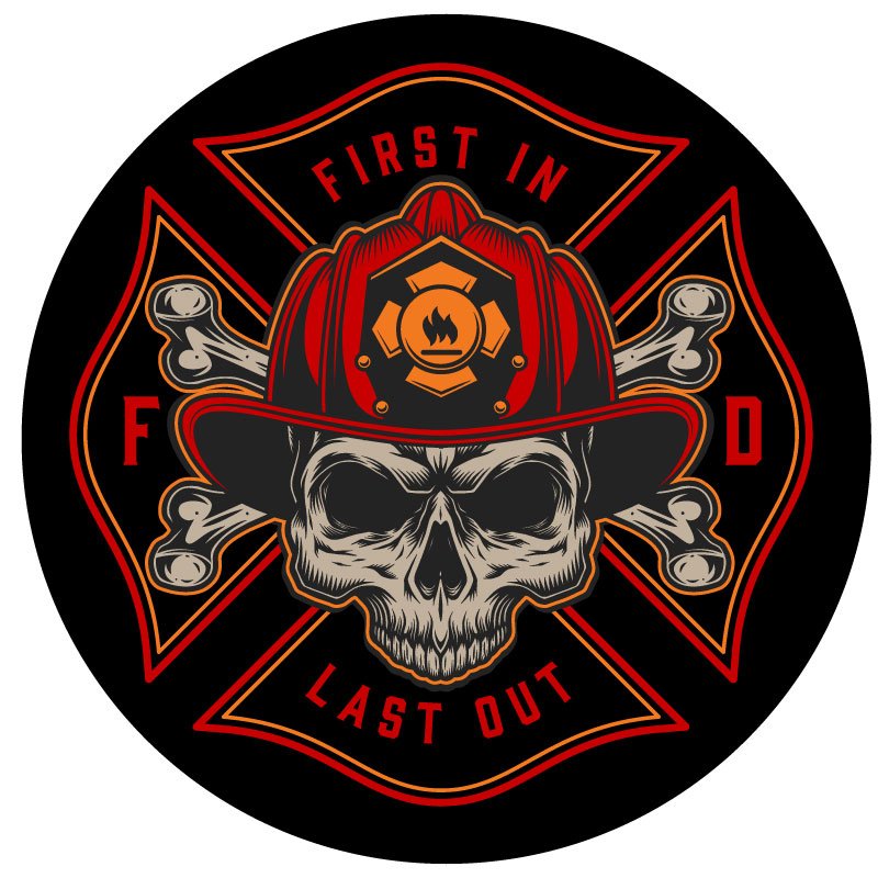 Firefighter Skull Bronco Spare Tire Cover - Speedlogix