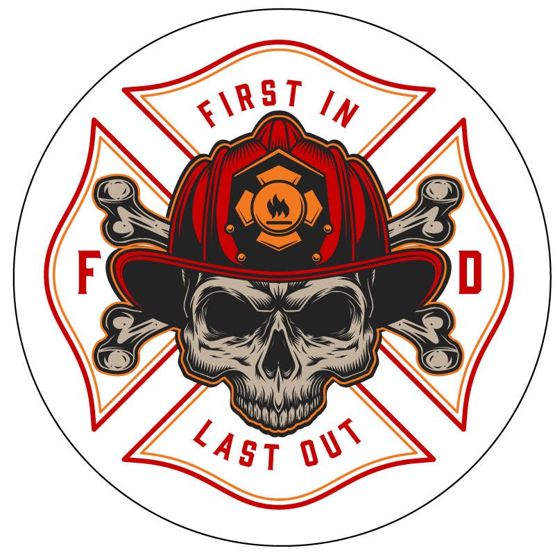 Firefighter Skull Bronco Spare Tire Cover - Speedlogix