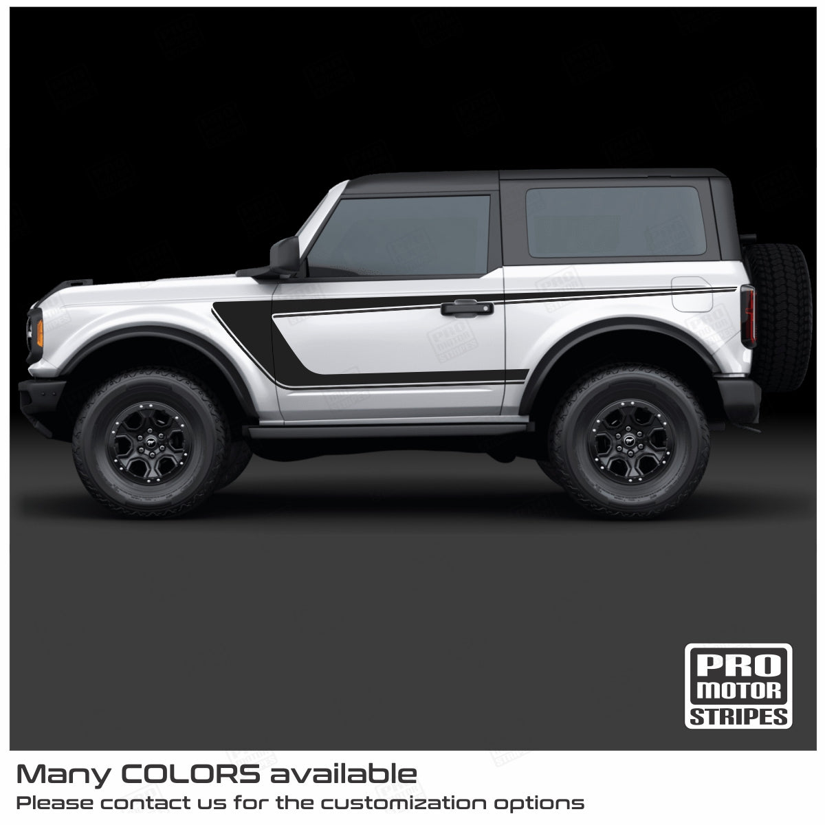 Ford Bronco 2021 - 2024 Full Side Body Accent U - Stripe Decals - Speedlogix
