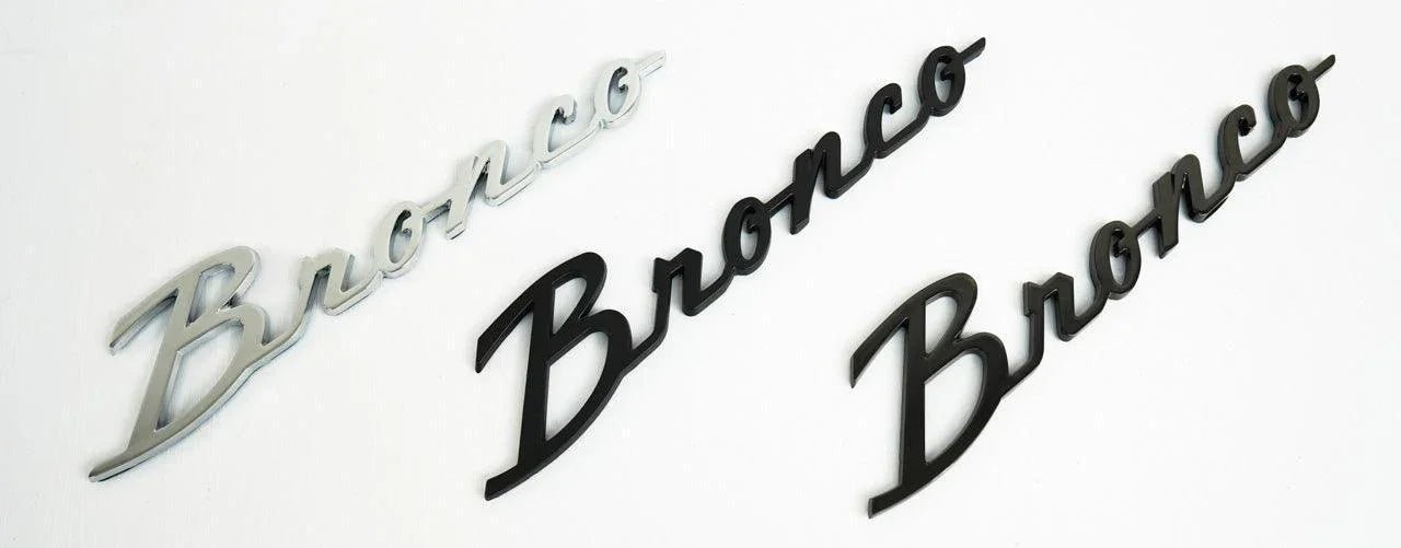 Ford Bronco Cursive Script Metal Emblem Templates - 2021+ Bronco - Speedlogix