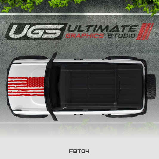 Ford Bronco Flag Hood 1 Color - Speedlogix