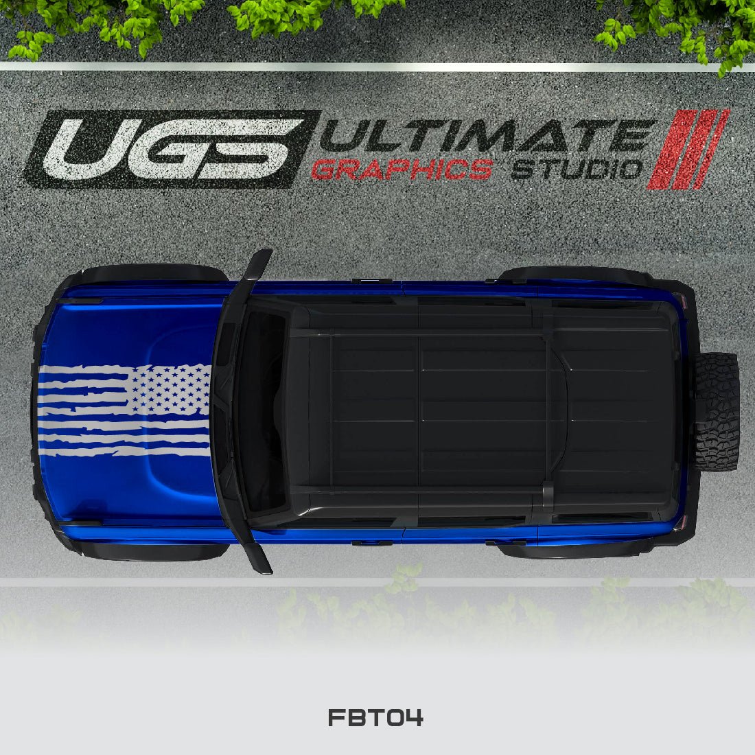 Ford Bronco Flag Hood 1 Color - Speedlogix