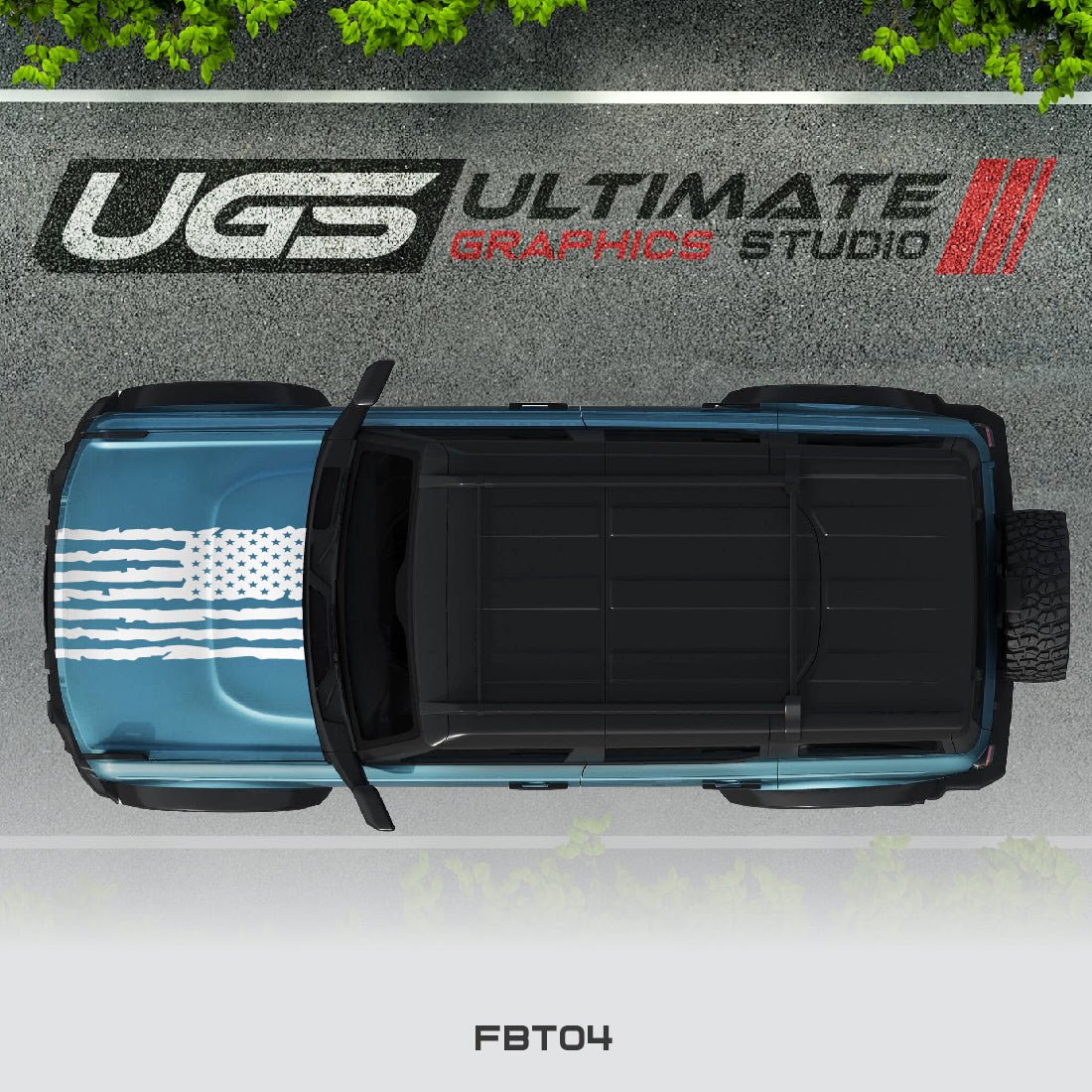 Ford Bronco Flag Hood 1 Color - Speedlogix