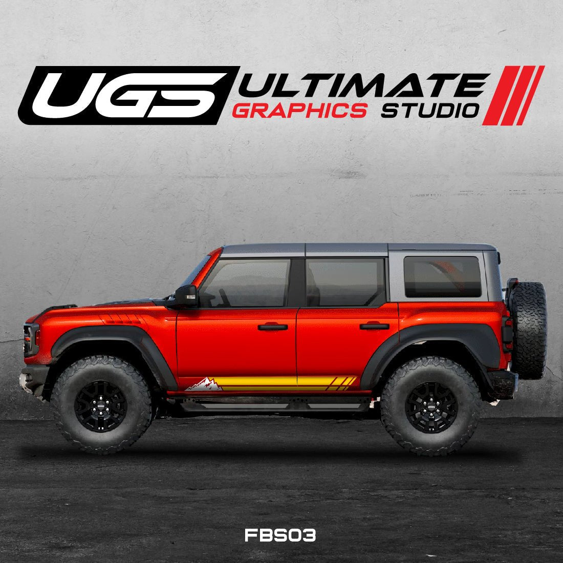 Ford Bronco Graphics 2 Color Mountain Graphics - Speedlogix