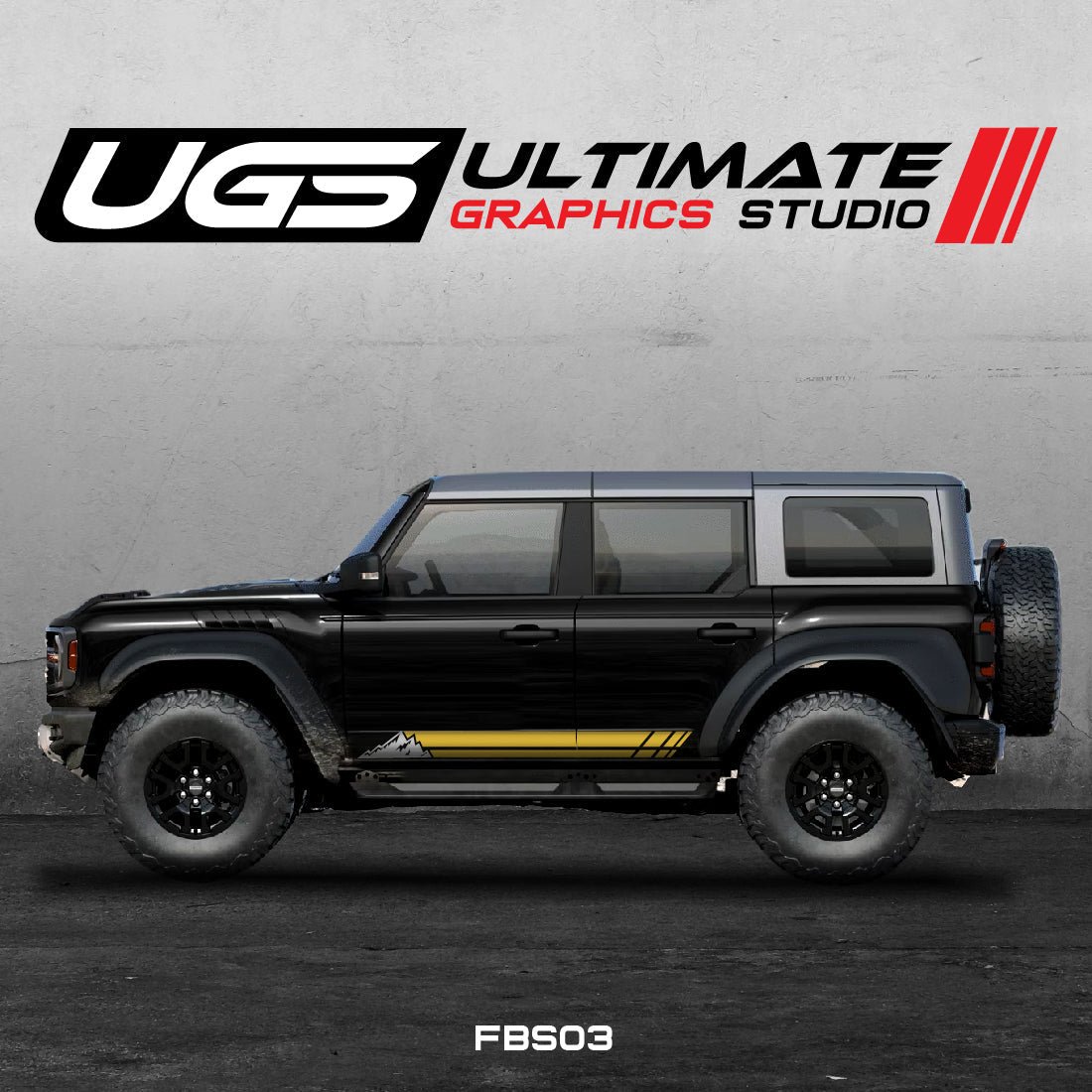 Ford Bronco Graphics 2 Color Mountain Graphics - Speedlogix