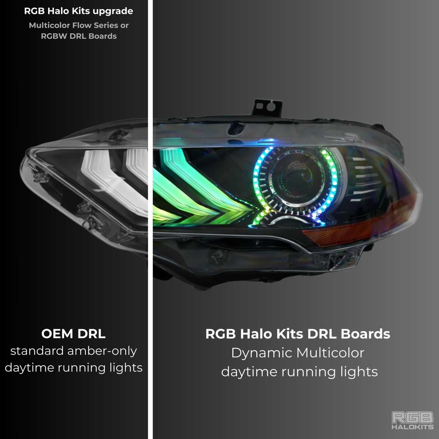 Ford Mustang Multicolor Flow Series DRL Boards (2018 - 2023) - Speedlogix