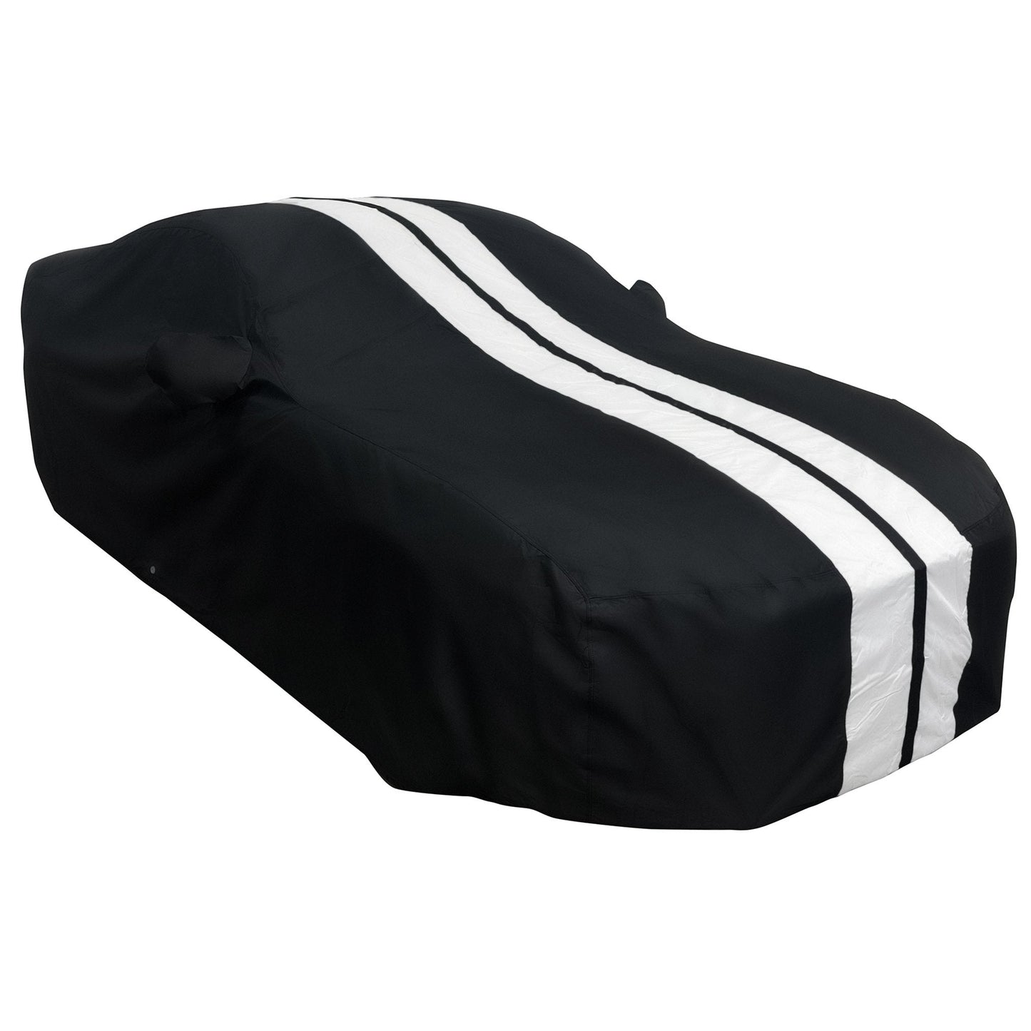 Ford Mustang Ultraguard Plus Car Cover - 300D Indoor/Outdoor Protection - Black with Gray Stripes - Speedlogix
