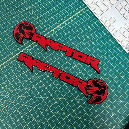 Ford Raptor Door Emblems (F150, Ranger, Bronco) - sold as a pair