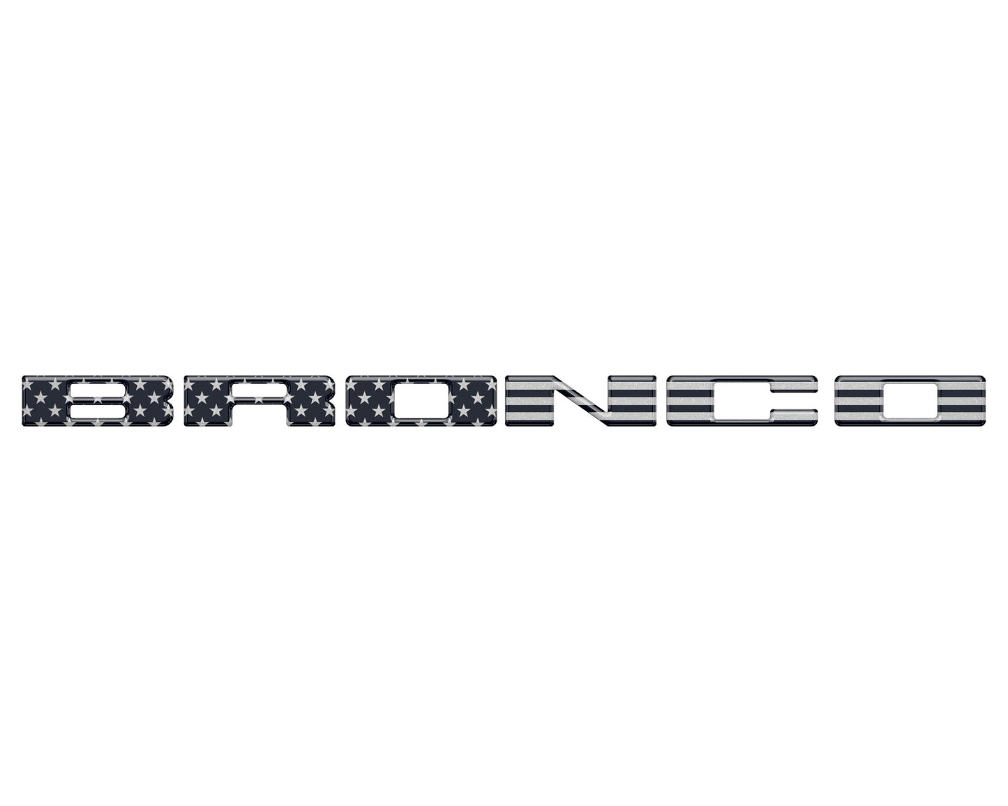 Front Grille Letter Overlays Fits 2021 - 2026 Ford Bronco - Speedlogix