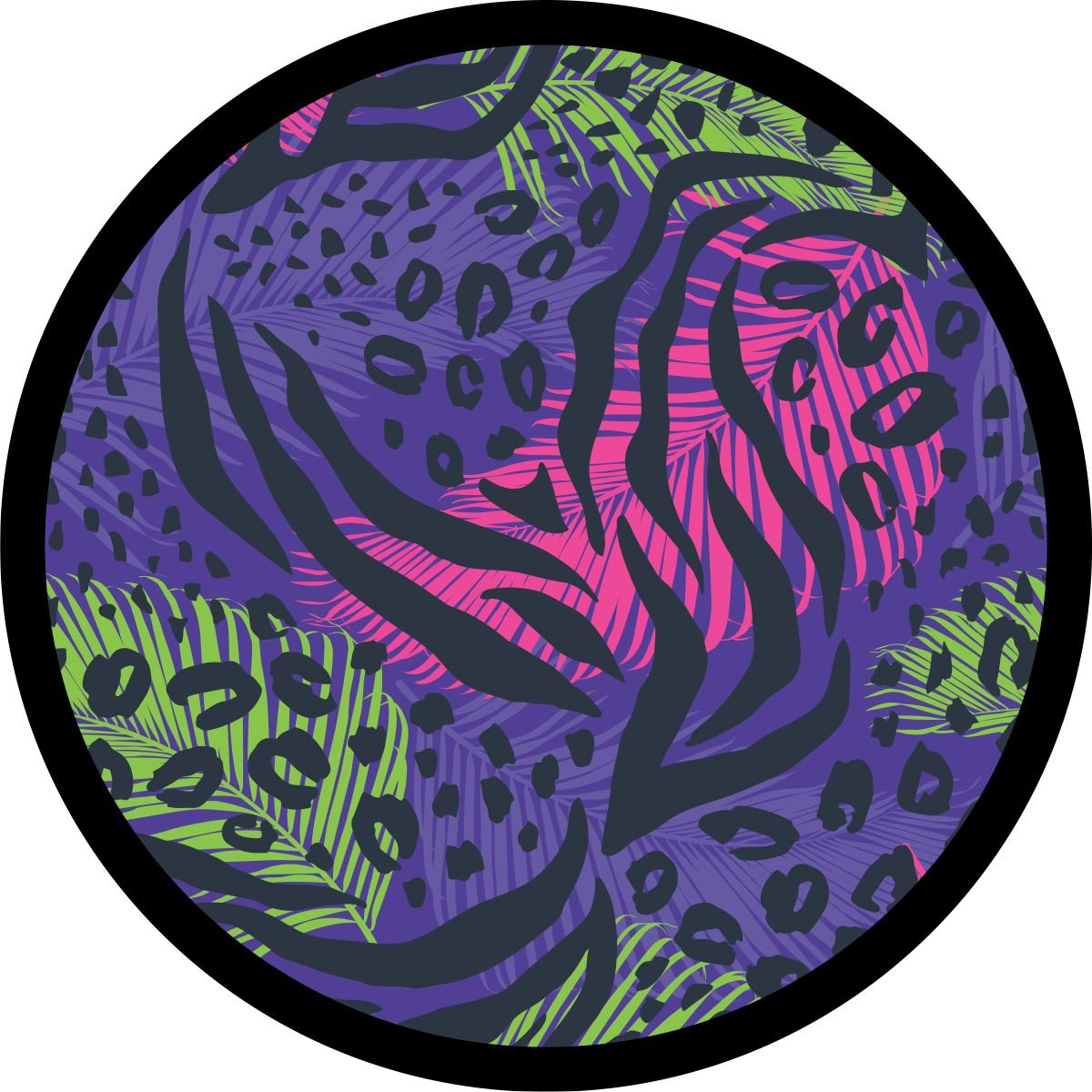 Funky Purple Leopard Cheetah Palm Frond Print - Speedlogix