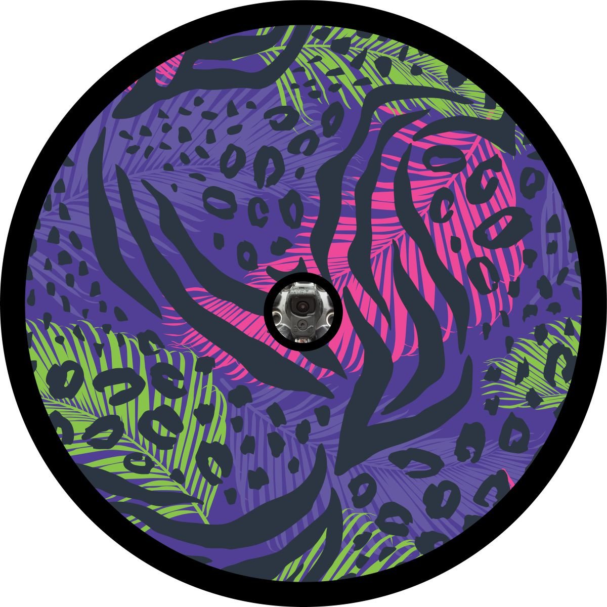 Funky Purple Leopard Cheetah Palm Frond Print - Speedlogix