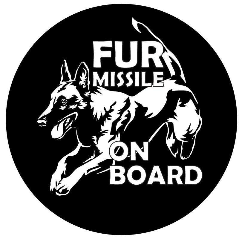 Fur Missile On Board Belgian Malinois Spare Tire Cover - Speedlogix