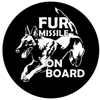 Fur Missile On Board Belgian Malinois Spare Tire Cover - Speedlogix