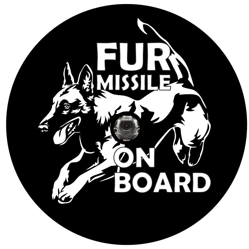 Fur Missile On Board Belgian Malinois Spare Tire Cover - Speedlogix