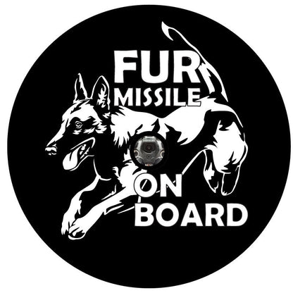 Fur Missile On Board Belgian Malinois Spare Tire Cover - Speedlogix
