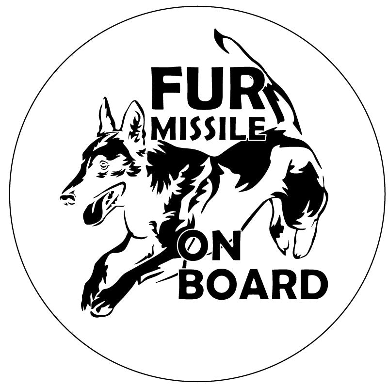 Fur Missile On Board Belgian Malinois Spare Tire Cover - Speedlogix