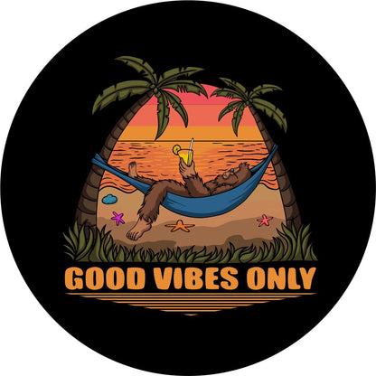 Good Vibes Only Sasquatch Bigfoot Bronco Spare Tire Cover - Speedlogix