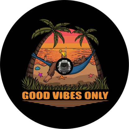 Good Vibes Only Sasquatch Bigfoot Bronco Spare Tire Cover - Speedlogix