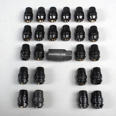 Gorilla Black Locking Lug Nuts (Set of 24) 2005 - 2023 Challenger/Charger - Speedlogix