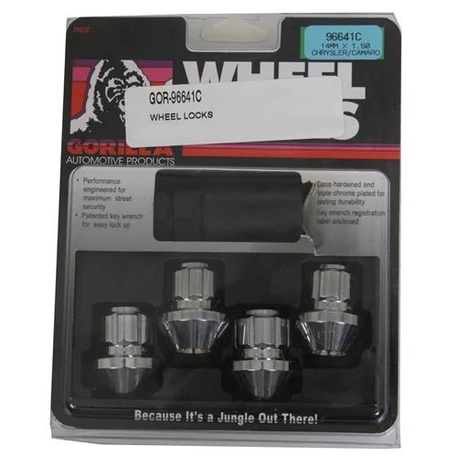 Gorilla Chrome Locking Lug Nuts (4) 2005 - 2023 Challenger/Charger - Speedlogix
