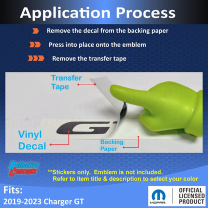 GT Emblem Overlay Decals - Dodge Charger GT - Speedlogix