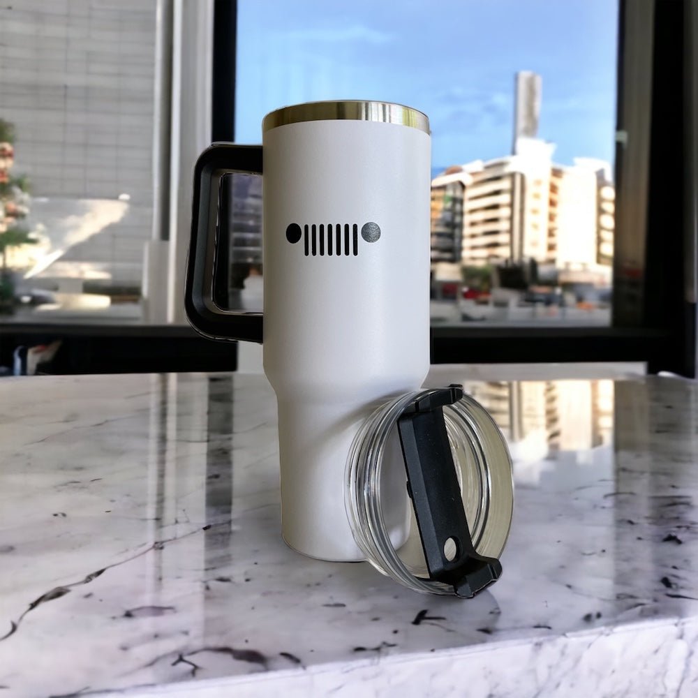 Handle Mug - Jeep Text Grille - White - Speedlogix
