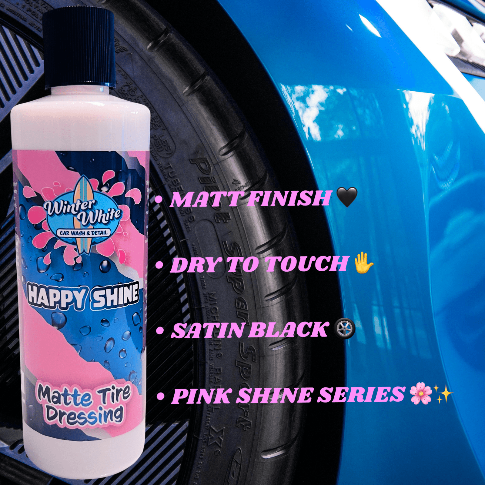 Happy Shine Matte Tire Dressing (16 fl oz) - Speedlogix