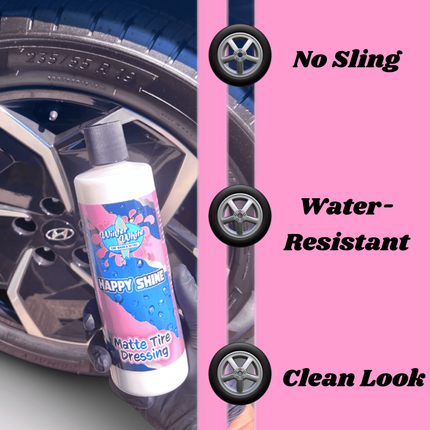 Happy Shine Matte Tire Dressing (16 fl oz) - Speedlogix