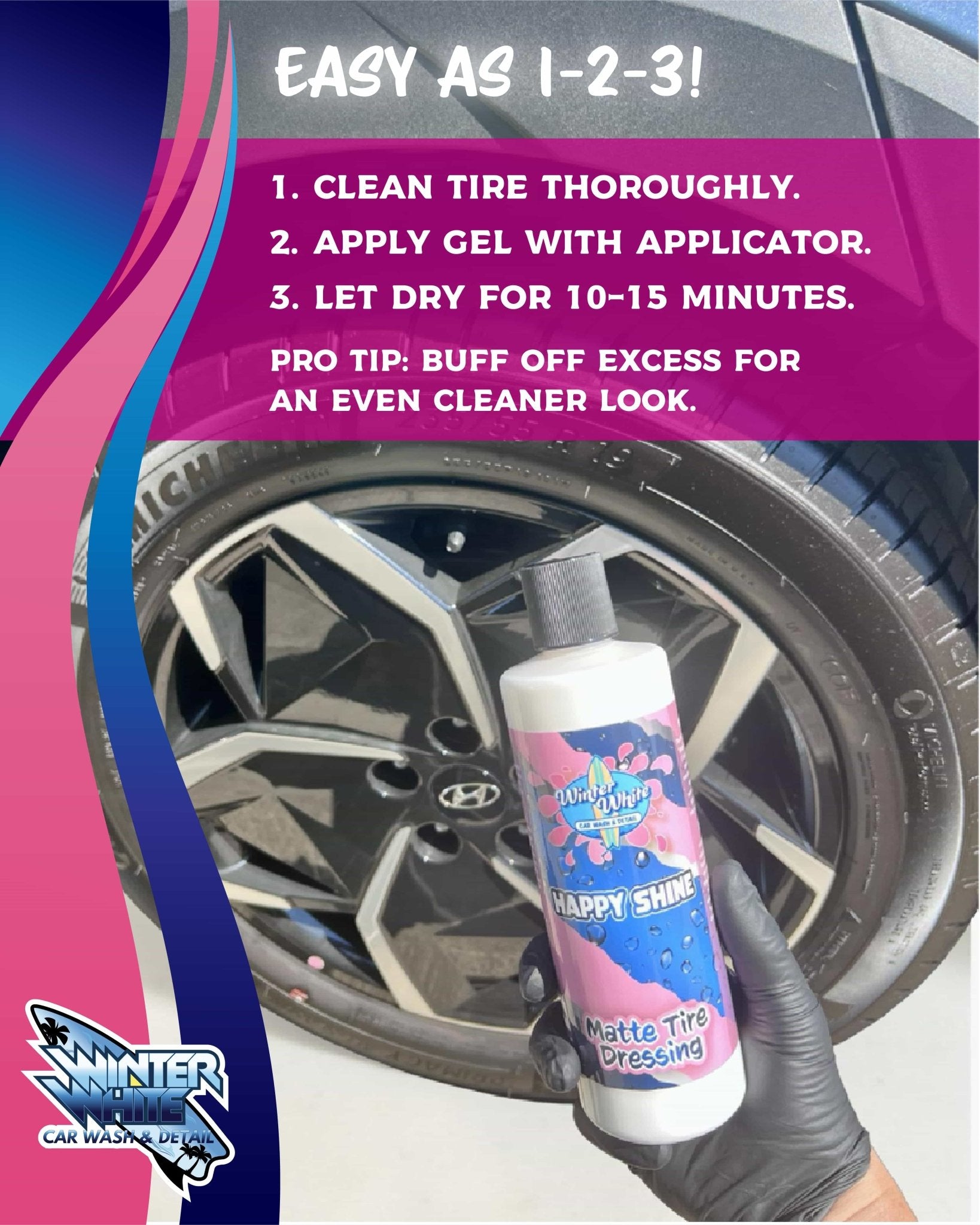 Happy Shine Matte Tire Dressing (16 fl oz) - Speedlogix