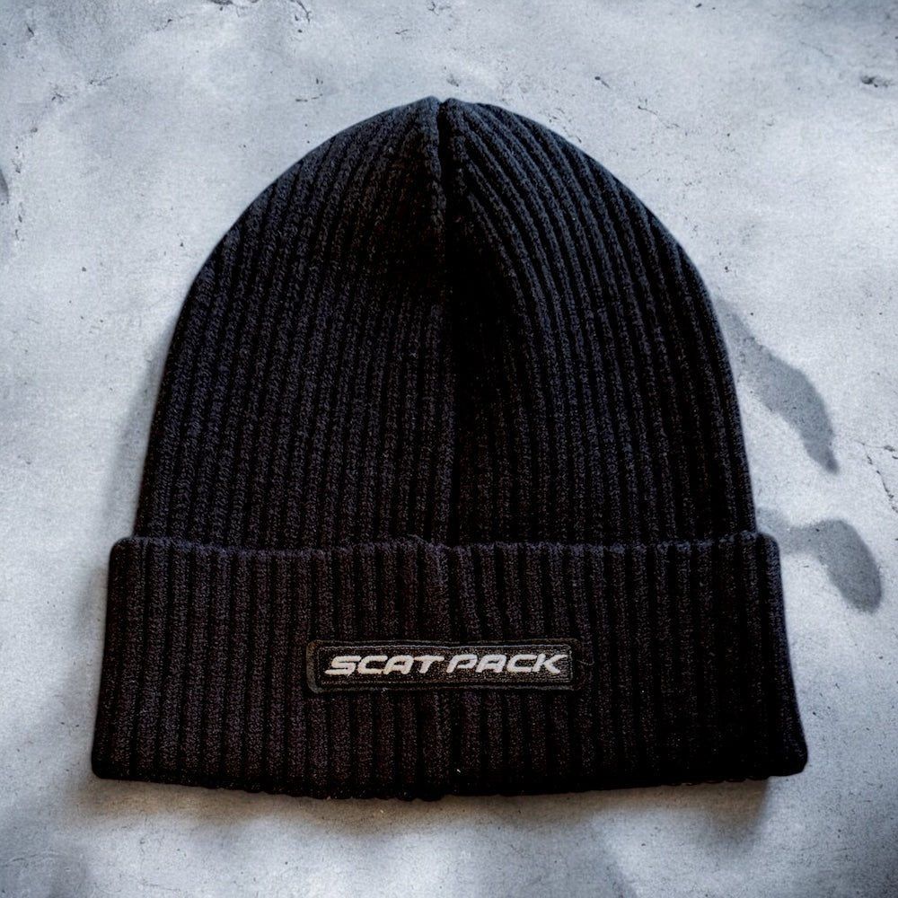Hat - Dodge Scat Pack Flip Knit Patch - Black - Speedlogix