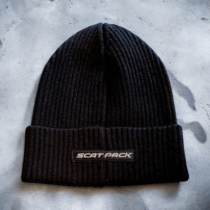 Hat - Dodge Scat Pack Flip Knit Patch - Black - Speedlogix