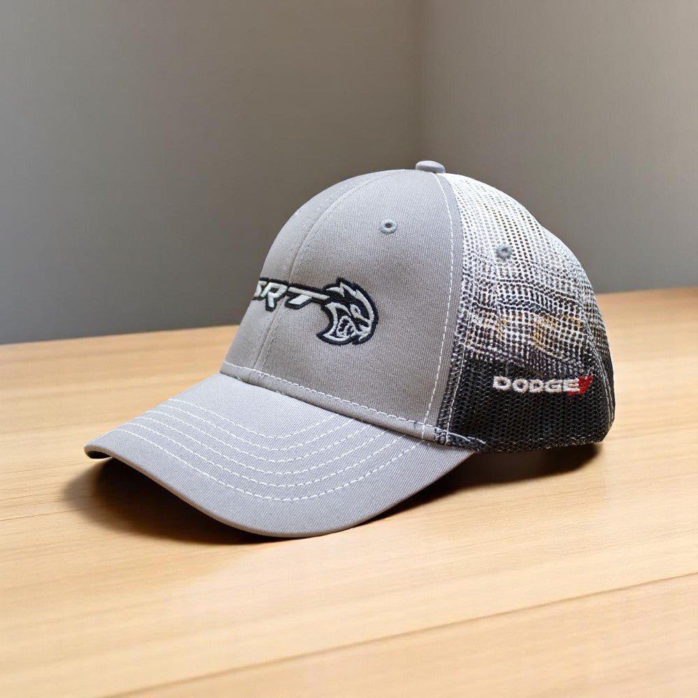 Hat - Dodge SRT Hellcat Gravel SnapBack Trucker - Black/Grey/White - Speedlogix