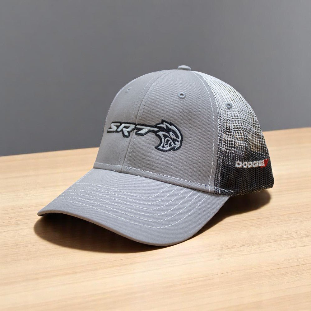 Hat - Dodge SRT Hellcat Gravel SnapBack Trucker - Black/Grey/White - Speedlogix
