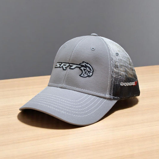 Hat - Dodge SRT Hellcat Gravel SnapBack Trucker - Black/Grey/White - Speedlogix