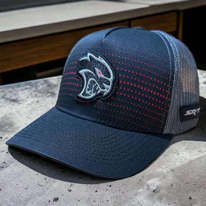 Hat - Dodge SRT Hellcat Redeye Rumble SnapBack Trucker - Black/Charcoal/Red - Speedlogix