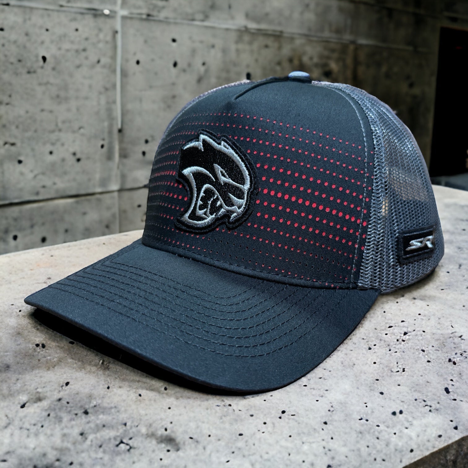Hat - Dodge SRT Hellcat Rumble SnapBack Trucker - Black/Charcoal/Red - Speedlogix