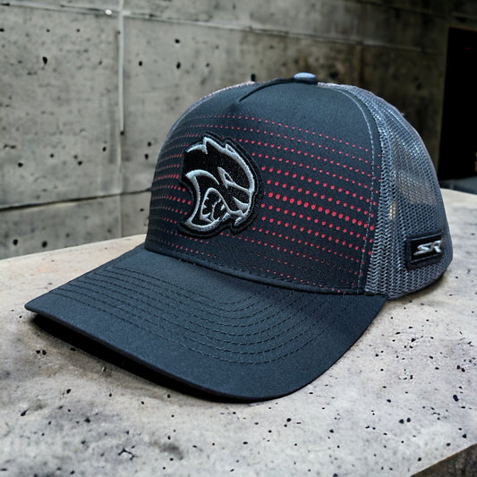 Hat - Dodge SRT Hellcat Rumble SnapBack Trucker - Black/Charcoal/Red - Speedlogix