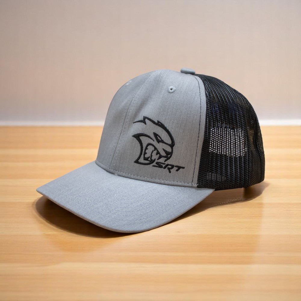 Hat - Dodge SRT Hellcat SnapBack Trucker (Heather Grey/Black) - Speedlogix