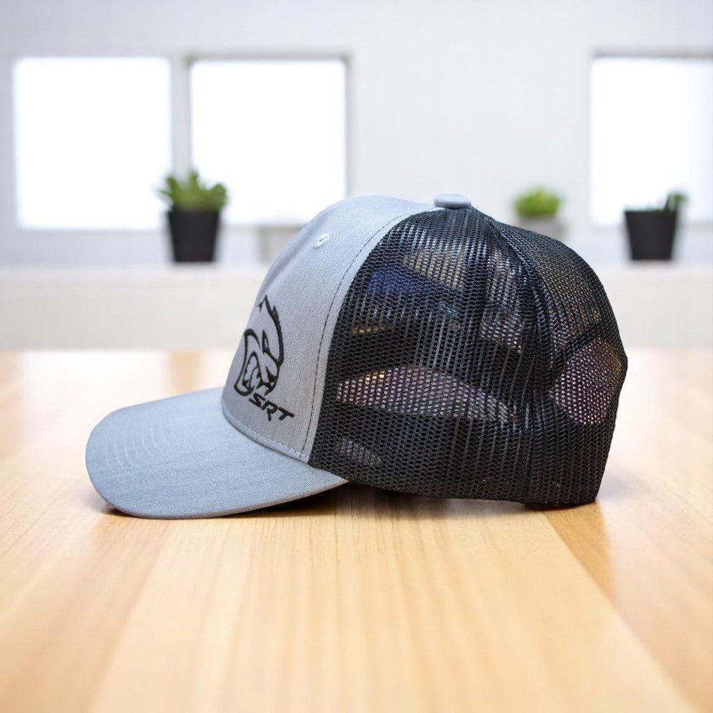 Hat - Dodge SRT Hellcat SnapBack Trucker (Heather Grey/Black) - Speedlogix