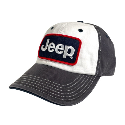 Hat - Jeep Chino Twill Patch - White/Charcoal/Navy - Speedlogix