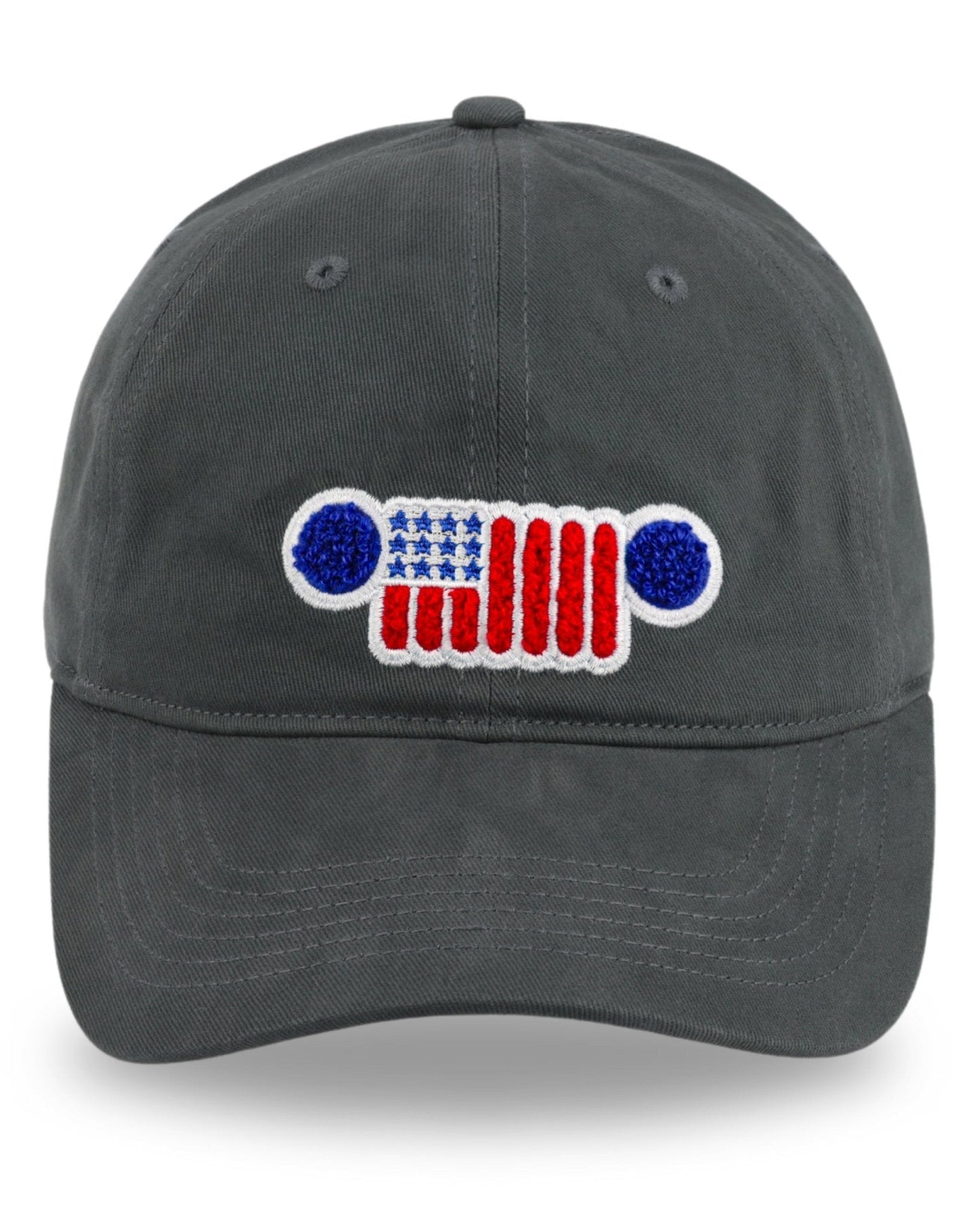 Hat - Jeep Chino Twill Ponytail with Chenille Stars and Stripes Grille Patch - Speedlogix