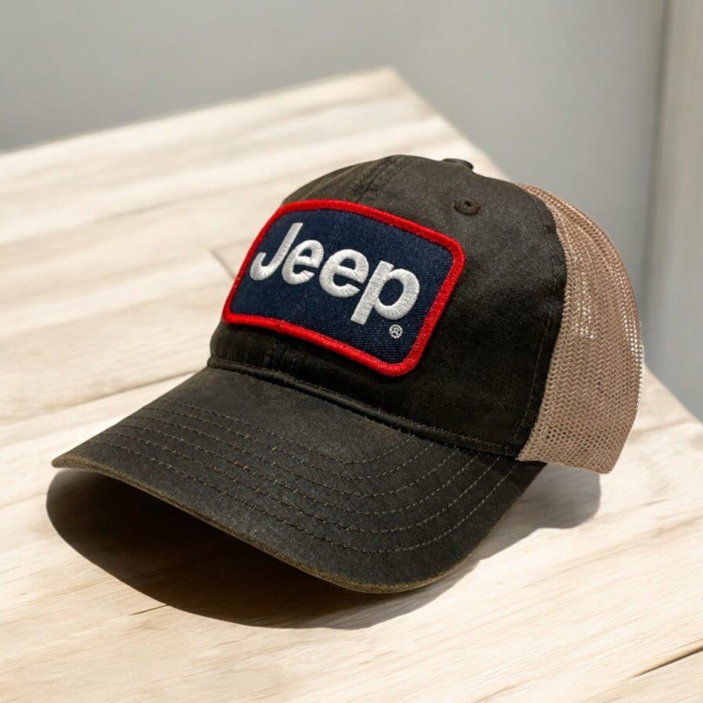 Hat - Jeep Coated Chino Twill Patch - Brown/Khaki - Speedlogix