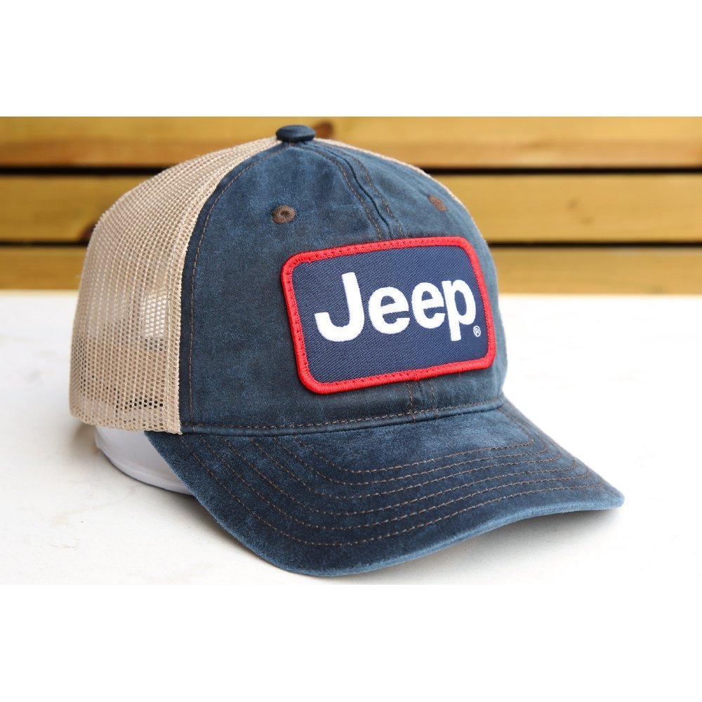 Hat - Jeep Coated Chino Twill Patch - Navy/Khaki - Speedlogix